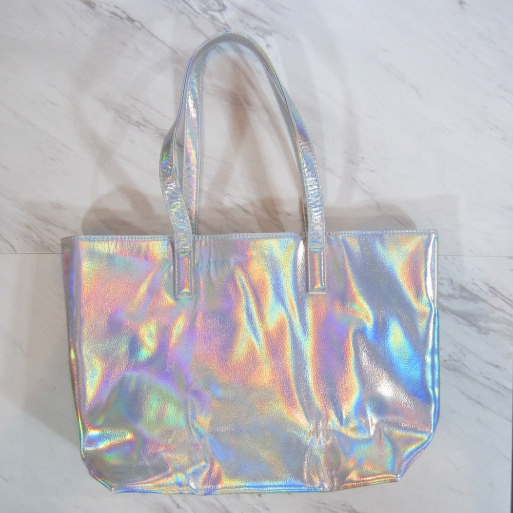Holographic Hand Bag Silver Purse Tote